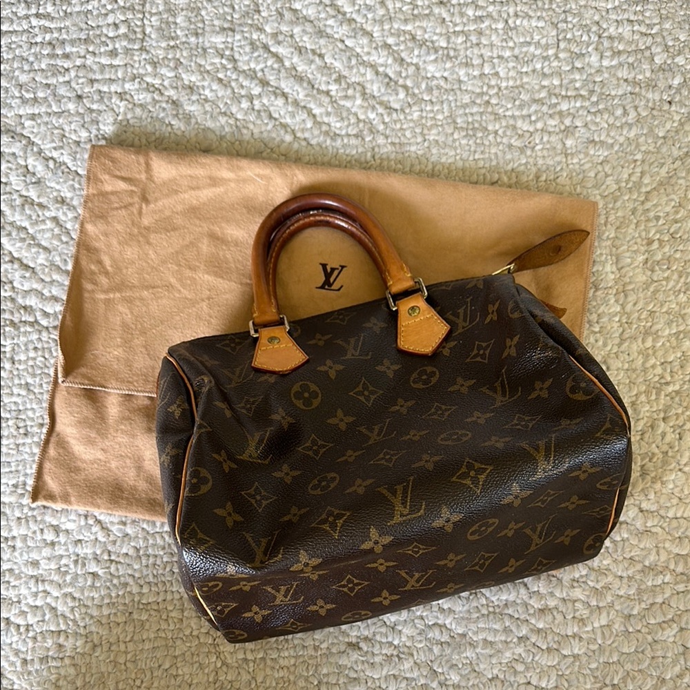 Vintage Louis Vuitton Speedy 25 Dark Brown Monogram PVC Handbag